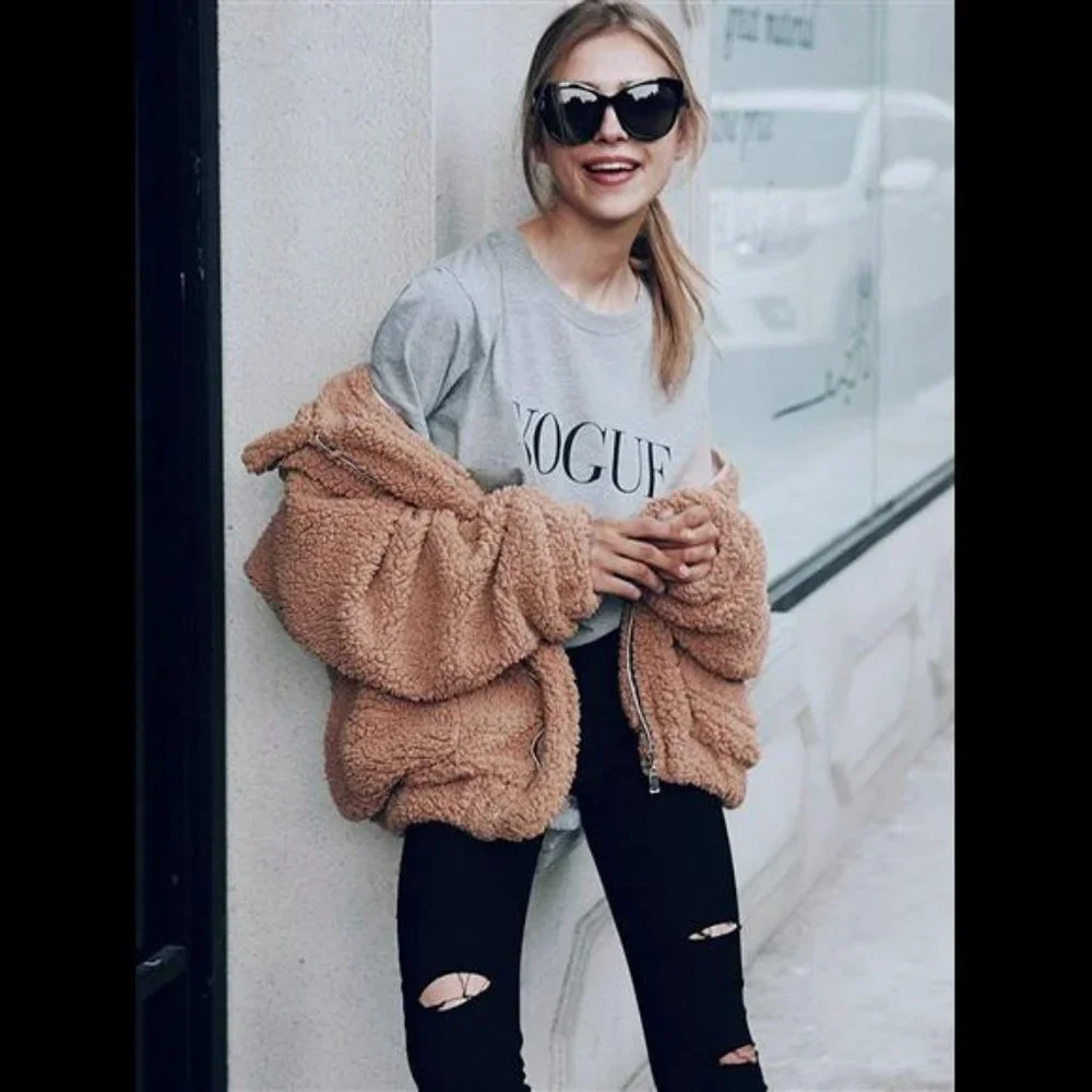 PRETTYGARDEN Women's 2022 Fashion Winter Coat Long Sleeve Lapel Zip Up Faux - Picture 5 of 6